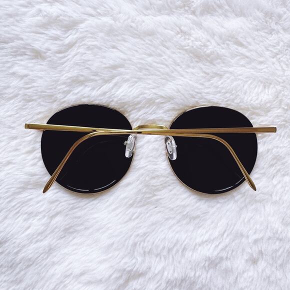 Dean Black w/ Gold Rim Round Sunglasses - Picture 12 of 12